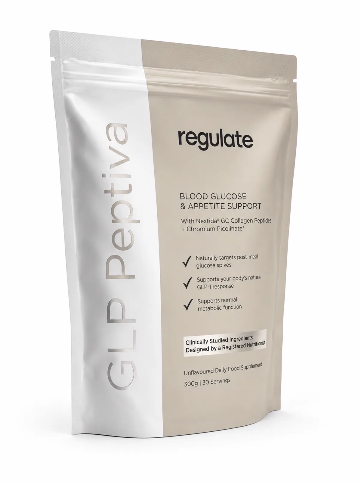 Regulate GLP Peptiva pouch — front of pack, angled